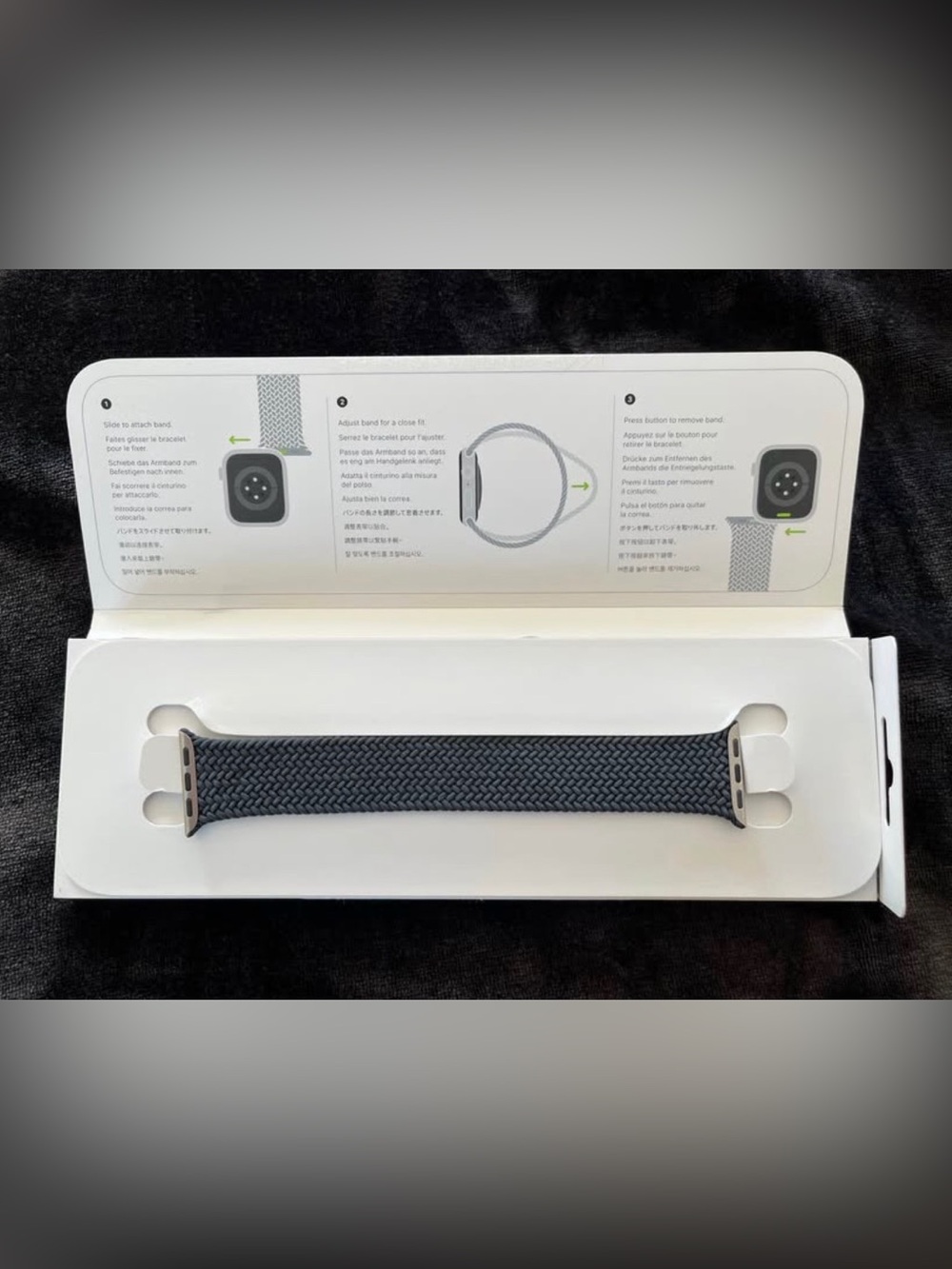 Genuine Apple Braided Solo Loop Watch Band - Midnight Blue Size 9